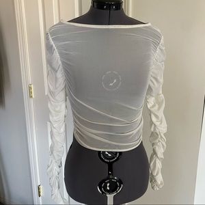 Ruched Mesh Top